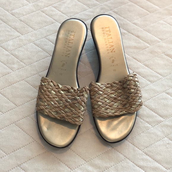 Italian Shoemakers Metallic/Glitter Sandals, Sz 10 - Picture 2 of 4